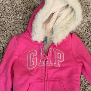 Cozy faux fur hooded zip up